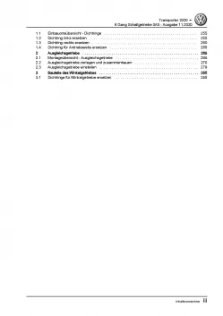 VW Transporter T6.1 ab 2019 6 Gang Schaltgetriebe 0A5 Reparaturanleitung PDF