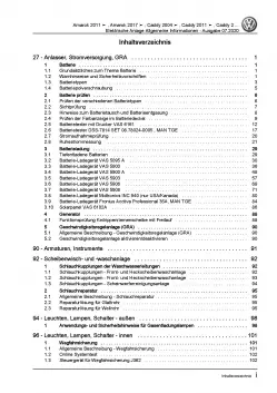 VW Caddy SB ab 2020 Allgemeine Infos Elektrische Anlage Reparaturanleitung PDF