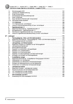 VW Caddy SB ab 2020 Allgemeine Infos Elektrische Anlage Reparaturanleitung PDF