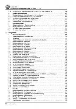 VW Caddy SB ab 2020 Karosserie Montagearbeiten Innen Reparaturanleitung PDF