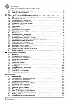 VW Caddy SB ab 2020 Karosserie Montagearbeiten Außen Reparaturanleitung PDF