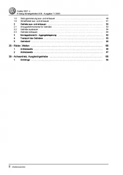 VW Caddy SB ab 2020 6 Gang Schaltgetriebe 0C9 Kupplung Reparaturanleitung PDF