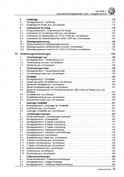 VW Golf 8 Typ CD ab 2019 Karosserie Montagearbeiten Innen Reparaturanleitung PDF