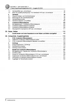 VW Golf 8 CG5 ab 2020 7 Gang Automatikgetriebe DKG 0GC Reparaturanleitung PDF