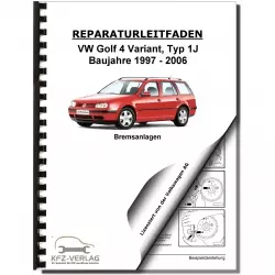 VW Golf 4 Variant 1997-2006 Bremsanlagen Bremsen System Reparaturanleitung