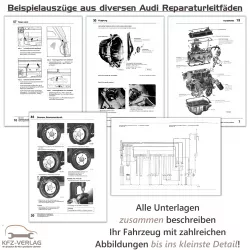 Beispielinhalte aus diversen Reparaturanleitungen der Audi AG