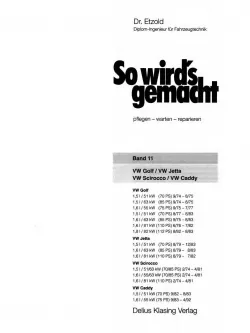 VW Scirocco 1 Typ 53 1974-1981 So wird's gemacht Reparaturanleitung E-Book PDF