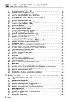 Audi A3 type 8P 2003-2012 brake systems repair workshop manual eBook pdf