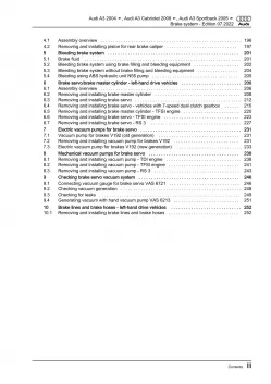 Audi A3 type 8P 2003-2012 brake systems repair workshop manual eBook pdf