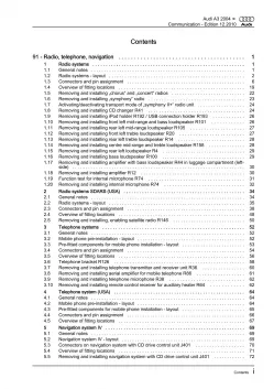 Audi A3 8P 2003-2012 communication radio navigation repair workshop manual eBook
