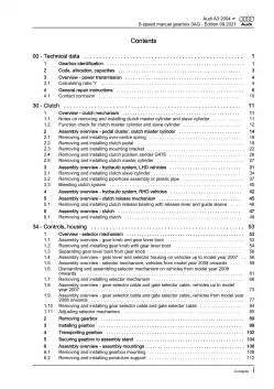 Audi A3 8P 2003-2012 6 speed manual gearbox 0AG repair workshop manual eBook