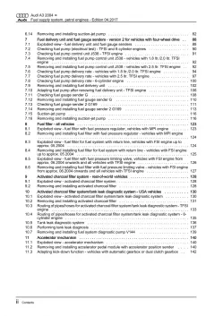 Audi A3 type 8P 2003-2012 fuel supply system petrol engines repair manual eBook
