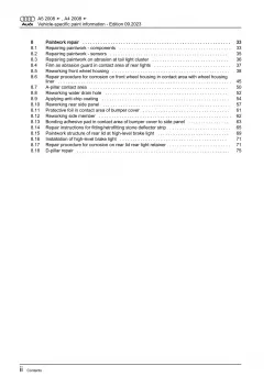 Audi A5 type 8T 2007-2016 paint information repair workshop manual eBook pdf