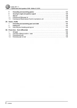 VW Caddy 2C 2010-2015 7 speed dual clutch gearbox 0AM repair workshop manual pdf