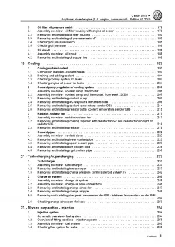 VW Caddy type 2C 2010-2015 4-cyl. diesel engines 1.6l repair workshop manual pdf