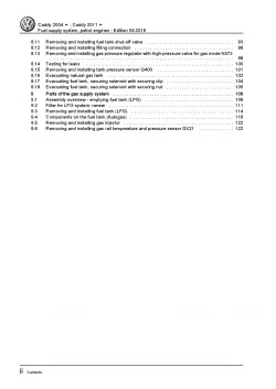 VW Caddy 2C 2010-2015 fuel supply system petrol engines repair manual pdf