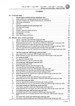 VW Golf 4 type 1J 1997-2006 wheels and tyres repair workshop manual pdf ebook