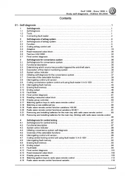 VW Golf 4 type 1J 1997-2006 self-diagnosis for body repairs workshop manual pdf