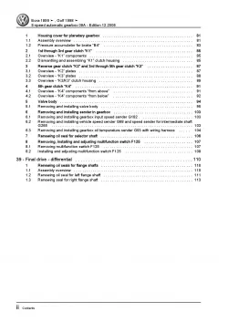 VW Golf 4 type 1J (97-06) 5 speed automatic gearbox 09A repair manual pdf ebook