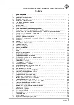 VW Golf 7 Sportsvan AN 2018-2020 general info body repairs workshop manual pdf