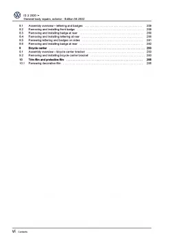 VW ID.3 type E11 from 2019 general body repairs exterior repair manual pdf ebook