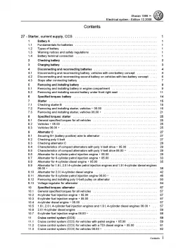 VW Sharan type 7M 1995-2010 electrical system repair workshop manual pdf ebook