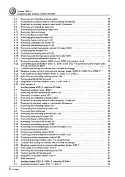 VW Sharan type 7M 1995-2010 supplementary heater repair workshop manual pdf