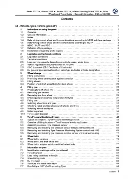 VW Sharan type 7N 2010-2022 wheels tyres general info repair workshop manual pdf