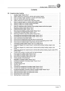 VW Sharan type 7N 2010-2015 auxiliary heater repair workshop manual pdf ebook