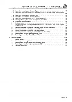 VW Sharan type 7N 2010-2015 4-cyl. petrol engines 140-179 hp repair manual pdf