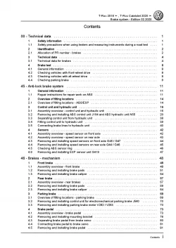 VW T-Roc Cabrio AC 2019-2021 brake systems repair workshop manual pdf ebook