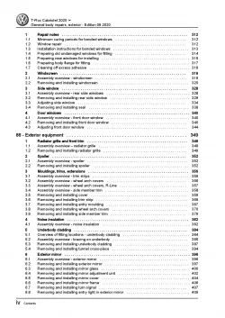 VW T-Roc Cabrio AC 2019-2021 general body repairs exterior workshop manual pdf