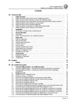 VW T-Roc Cabrio AC 2019-2021 heating air conditioning system workshop manual pdf