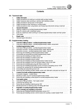 VW T-Roc Cabrio type AC 2019-2020 auxiliary heater repair workshop manual pdf