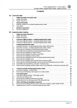 VW T-Roc Cabrio type AC 2021-2023 auxiliary heater repair workshop manual pdf