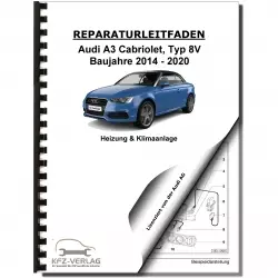Audi A3 Cabriolet 2014-2020 Heizung Belüftung Klimaanlage Reparaturanleitung