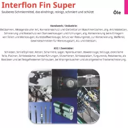 Interflon Fin Super ist hervorragend geeignet für Handwerk, Industrie, KFZ und Zweiräder.