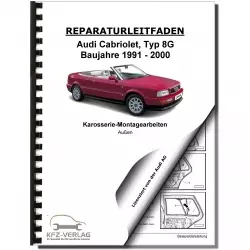 Audi Cabriolet 1991-2000 Karosserie Montagearbeiten Außen Reparaturanleitung