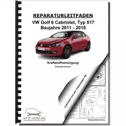 VW Golf 6 Cabriolet (11-16) Kraftstoffversorgung Diesel Reparaturanleitung