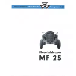 Massey Ferguson Dieselschlepper MF 25 Bedienungsanleitung Betriebsanleitung