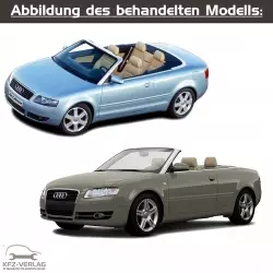 Audi A4 Cabriolet - Typ 8H, 8H7, 8HE - Baujahre 2002 bis 2009 - Fahrzeugabschnitt: Motor-Mechanik für Benzinmotoren und Direkteinspritzmotoren - Reparaturanleitungen zur Reparatur in Eigenregie für Anfänger, Hobbyschrauber und Profis.