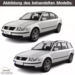 VW Passat V - Typ 3B/3B2/3B5 - Baujahre 1996 - 2005 - Fahrzeugabschnitt: Karosserie-Montagearbeiten Außen - Reparaturanleitungen zur Reparatur in Eigenregie für Anfänger, Hobbyschrauber und Profis.