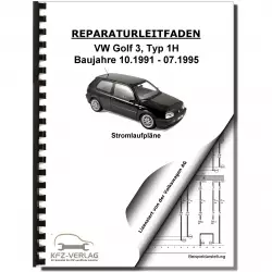 VW Golf 3 Typ 1H (91-95) Schaltplan Stromlaufplan Verkabelung Elektrik Pläne