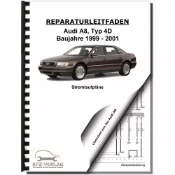 Audi A8 Typ 4D 1999-2001 Schaltplan Stromlaufplan Verkabelung Elektrik Pläne