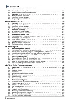 VW Multivan Typ SL ST ab 2021 Fahrwerk Achsen Lenkung Reparaturanleitung PDF
