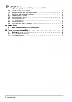 VW Transporter T7 ab 21 6 Gang Automatikgetriebe DKG 0DD Reparaturanleitung PDF