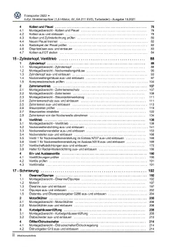 VW Transporter T7 ab 2021 4-Zyl. 1,5l Benzinmotor 135 PS Reparaturanleitung PDF